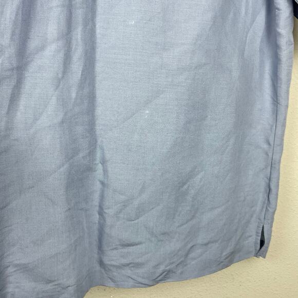 Cubavera Men's Short Sleeve Button-Up Shirt – Size L – Blue Paisley Panel Design - Picture 9 of 10